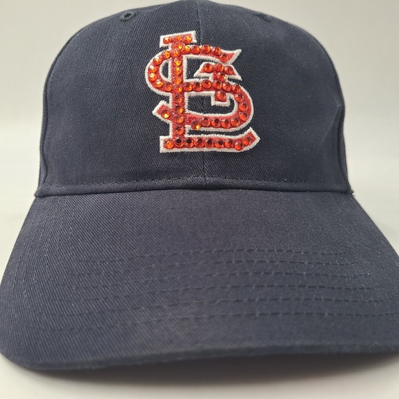 Women St Louis Cardinals Hat Adjustable Fan Favorite Blue MLB Bedazzled Casual - Picture 2 of 12